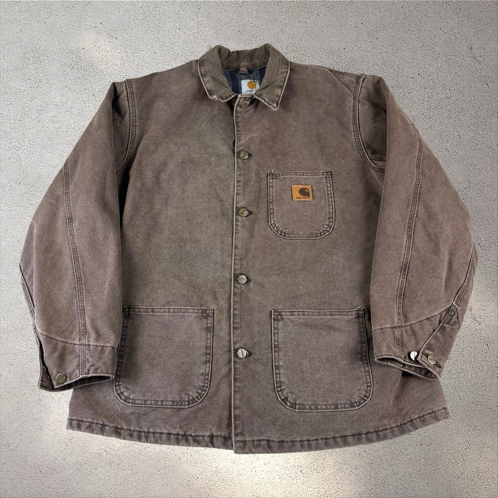Vintage Carhartt C58 CHT Blanket Lined Chore Jacket Men's Large Barn Coat USA